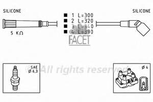 48900 Facet juego de cables de encendido