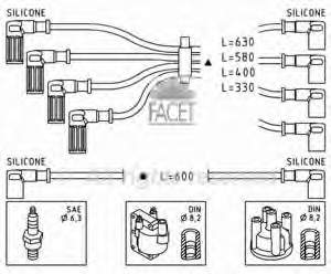 49002 Facet juego de cables de encendido