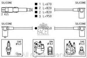 49654 Facet juego de cables de encendido