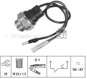 Sensor, temperatura del refrigerante (encendido el ventilador del radiador) 75011 Facet