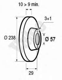 Freno de disco delantero BG2526 Polcar