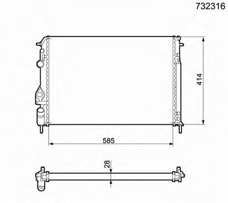 732316 VALEO radiador refrigeración del motor