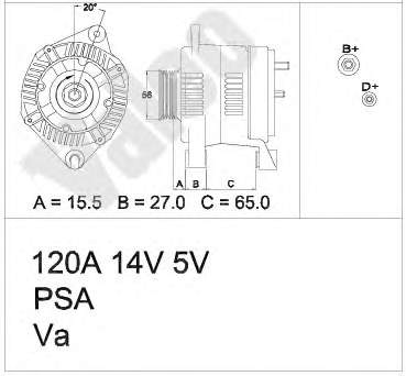 57053C Peugeot/Citroen alternador