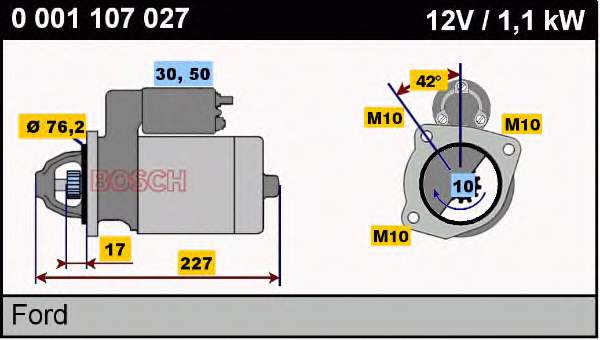 0001107027 Bosch motor de arranque