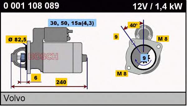 0001108089 Bosch motor de arranque