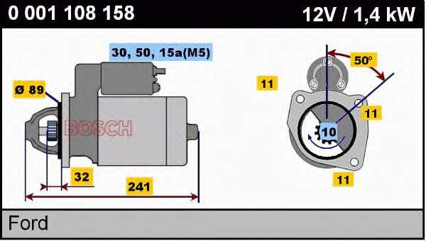 0001108158 Bosch motor de arranque