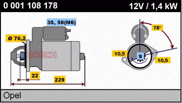 0001108178 Bosch motor de arranque