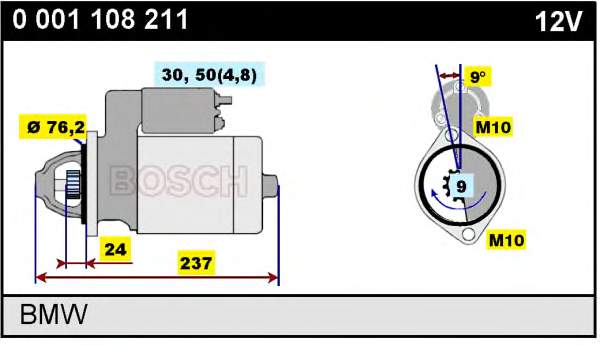 Motor de arranque 0001108211 Bosch