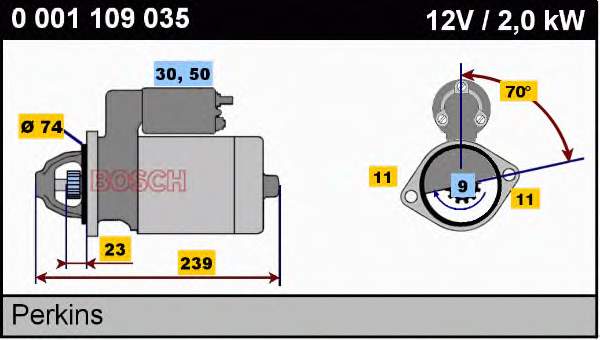 0001109035 Bosch motor de arranque