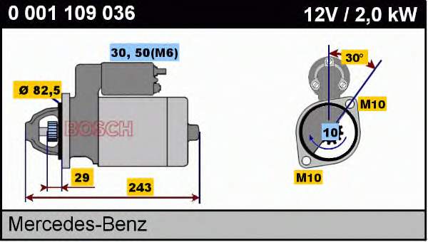 0001109036 Bosch motor de arranque