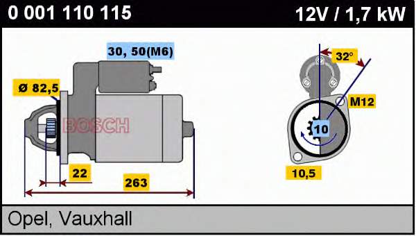 0001110115 Bosch motor de arranque