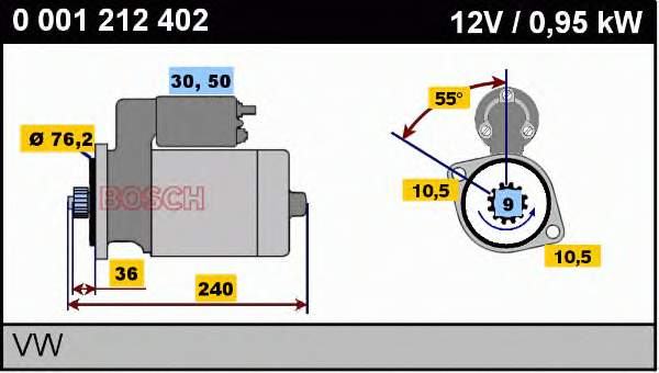 0001212402 Bosch motor de arranque