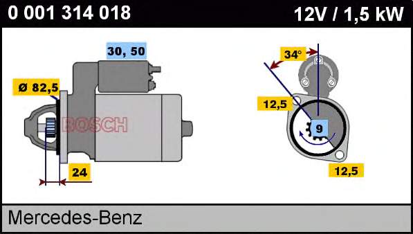 0001314018 Bosch motor de arranque