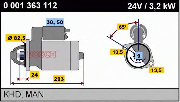 0001363112 Bosch motor de arranque