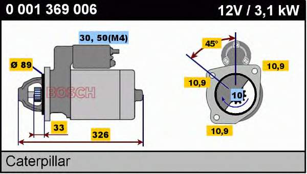 Motor de arranque 0001369006 Bosch