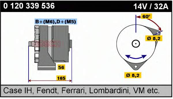 0120339536 Bosch alternador