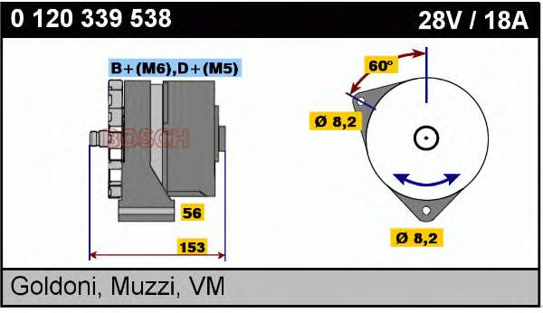 0120339538 Bosch alternador