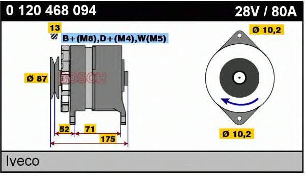 0120468094 Bosch alternador