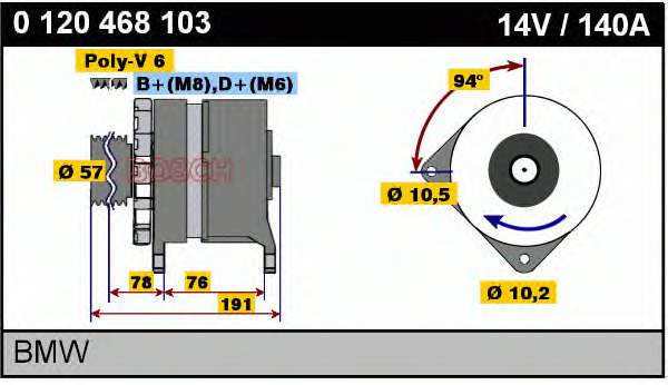 0120468103 Bosch alternador