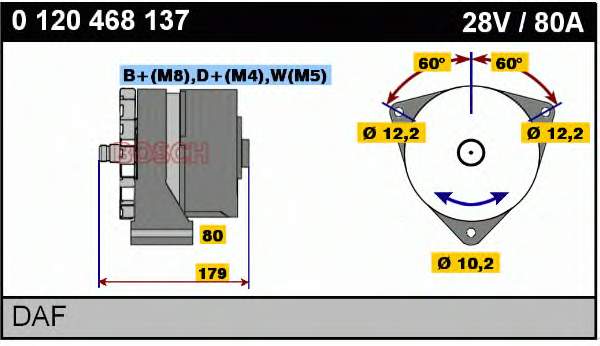 0120468137 Bosch alternador