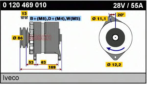 0120469010 Bosch alternador