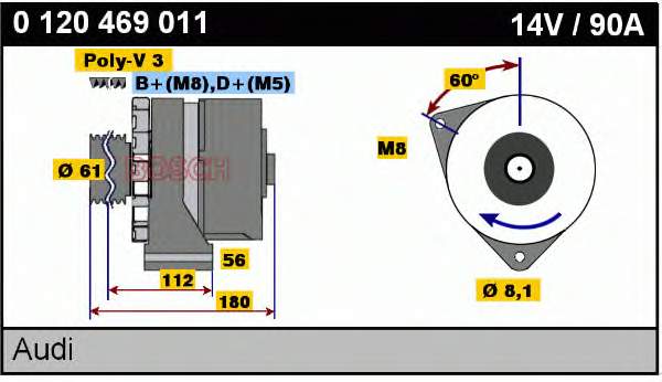 0120469011 Bosch alternador