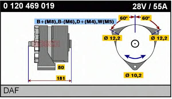 0120469019 Bosch alternador