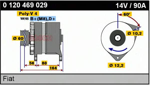 0120469029 Bosch alternador