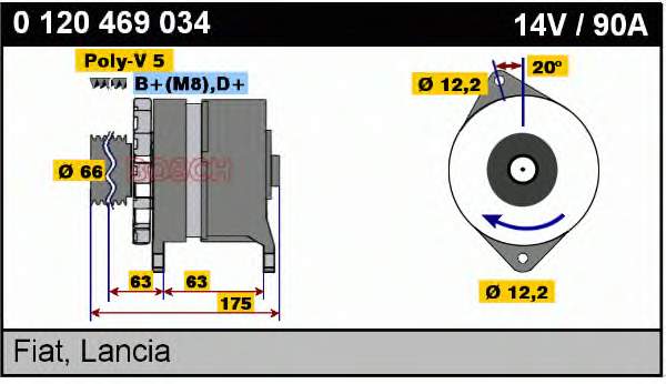 0120469034 Bosch alternador