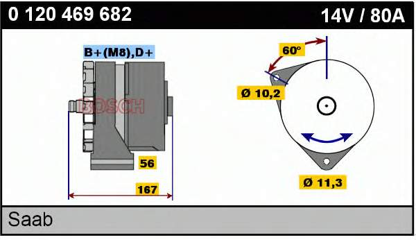 0120469682 Bosch alternador