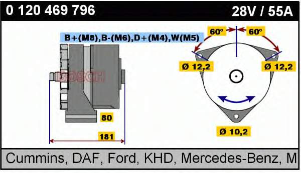 0120469796 Bosch alternador