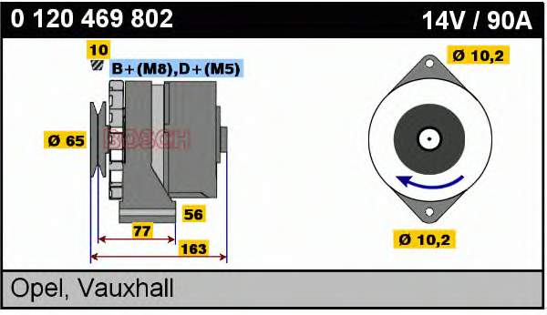 Alternador 0120469802 Bosch