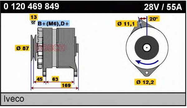 Alternador 0120469849 Bosch