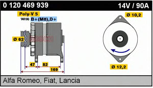 0120469939 Bosch alternador