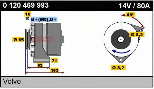 0120469993 Bosch alternador