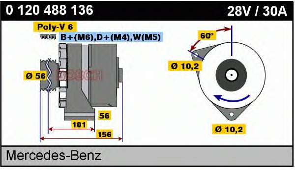 0081541502 Mercedes alternador