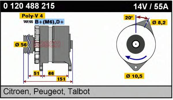 0120488215 Bosch alternador