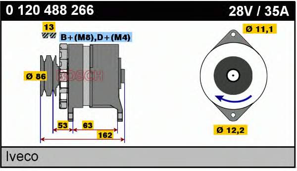 0120488266 Bosch alternador