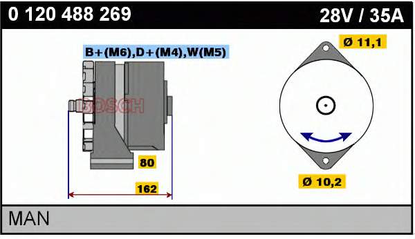 Alternador 0120488269 Bosch