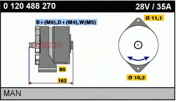 Alternador 0120488270 Bosch