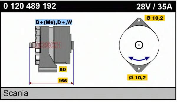 0120489192 Bosch alternador