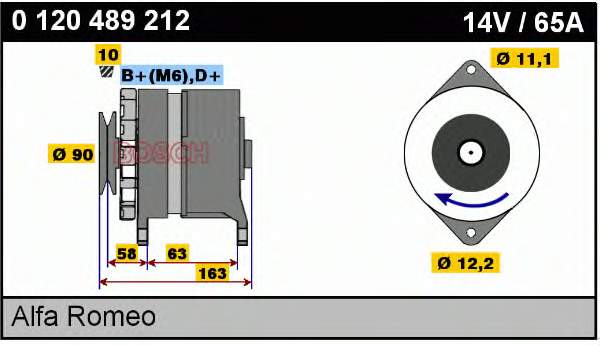 0120489212 Bosch alternador