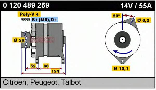 0120489259 Bosch alternador