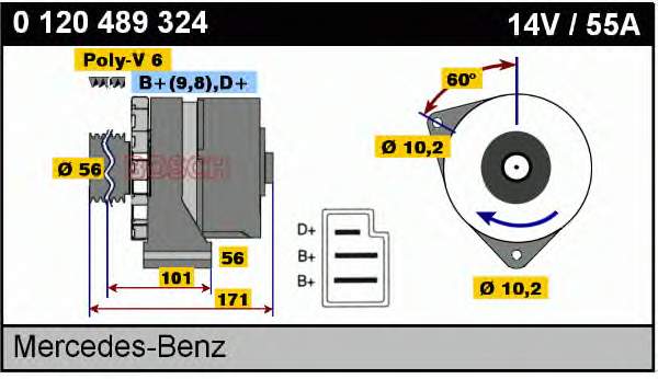 0120489324 Bosch alternador