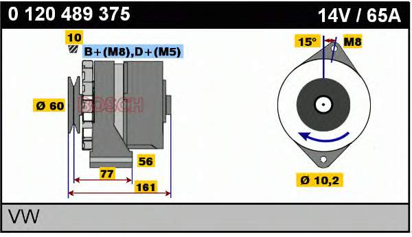 0120489375 Bosch alternador