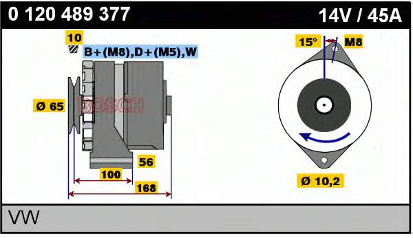 0120489377 Bosch alternador