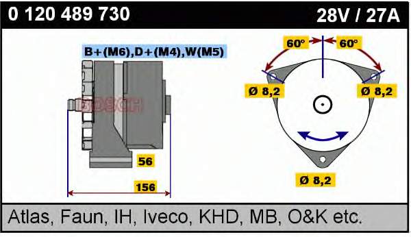 0120489730 Bosch alternador