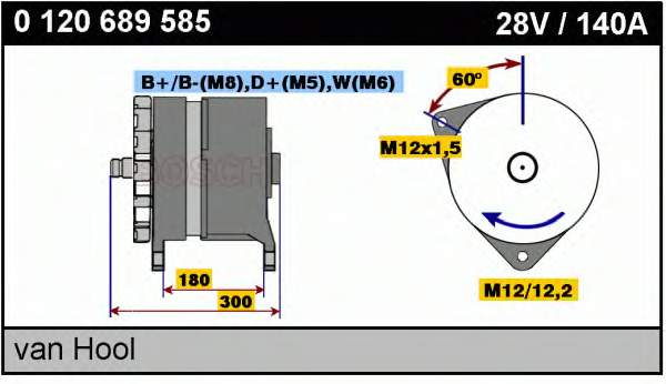 0120689585 Bosch alternador