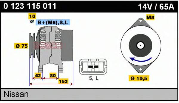 0123115011 Bosch alternador