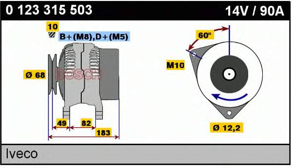 0123315503 Bosch alternador